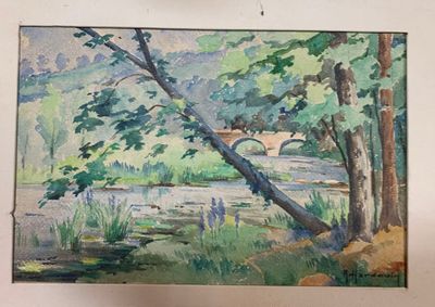 Réunion de cinq œuvres comprenant :