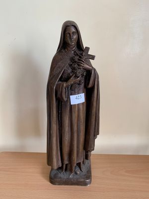 * Sainte Thérèse. Epreuve en platre patiné signée Bernard - Photo 1