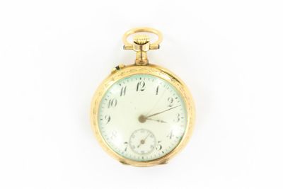 une image d'une montre à gousset en or sur fond blanc