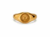a close up of a gold signet ring with the number twenty on it