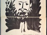 an old movie poster of a man with a beard and a mustache