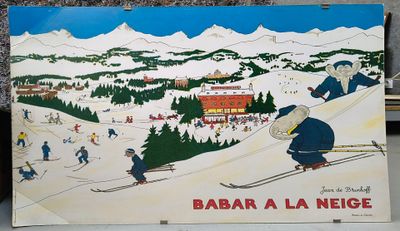 Affichede Babar au ski Brunhoff - Photo 1