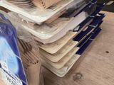 a stack of paper towels on a table in a store
