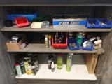 a shelf that has many different items on it