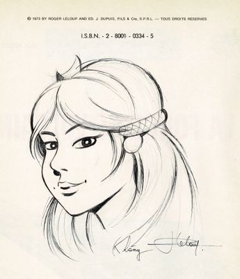 un dessin représentant une fillette aux cheveux longs, coiffée d'une couronne