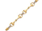 Bracelet à maillons en or jaune 14 carats et diamants
