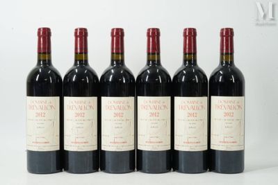 six bouteilles de vin sont alignées sur une surface blanche