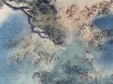 a picture of a painting of a pine tree