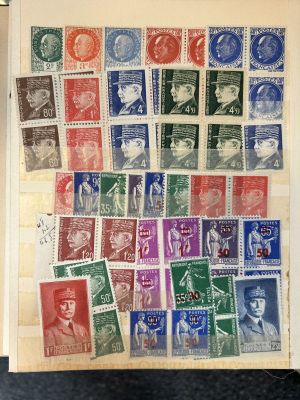 an old book with a bunch of different stamps on it