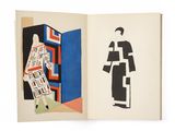an open book with a picture of a man and a woman on it