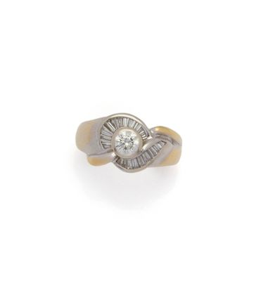 a diamond and eighteen karat gold ring