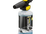 une bouteille de nettoyant à haute pression surmontée d'un bouchon jaune