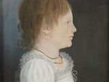 portrait of a young girl in a white dress