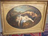 une photo d'un tableau représentant une femme allongée par terre