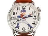 an image of a close up of a wrist watch with a baseball player on it