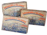 three boxes of pecheurs islands are stacked on top of each other