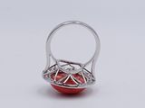 an image of a ring with a red stone inside of it