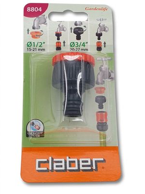 CLABER - Nez de robinet double filetage 1/2-3/4 - Quick-Clic…