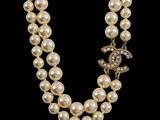 two strand pearl necklace with diamond clasp