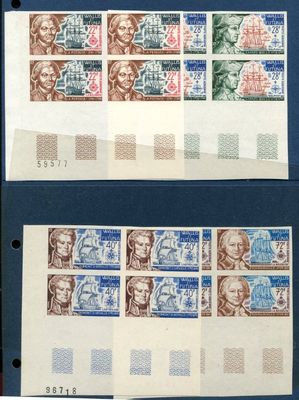 deux pages de timbres sur lesquelles figurent un homme et une femme