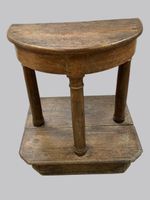 Tabouret de chantre en chêne massif - demi-lune et mini estr…
