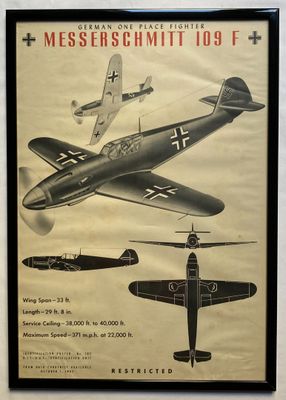 une photo d'une affiche représentant un Messerschmitt F