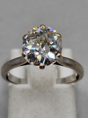 Bague OR gris et diamant taille ancienne de 1,40 carat envir… - Photo 1
