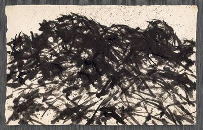 an image of a black and white painting on a piece of paper