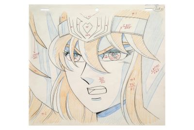 drawing of a woman with long hair and a crown on her head