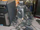 a lot of electronics that are sitting on the floor