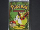 La carte à collectionner Pokémon se trouve dans un sachet en plastique posé sur une table