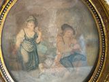a picture of a painting of a woman and a child