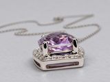 purple amethorate and diamond pendant on a silver chain