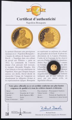 certificate of authenticity of two gold coins from the royal mint