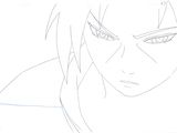 anime drawing of a man with long hair and big eyes