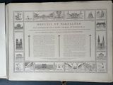 an old book with pictures of different buildings on it
