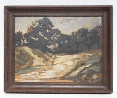 École du début du XXe siècle. Paysage - Le chemin Blanc, les… - Photo 1
