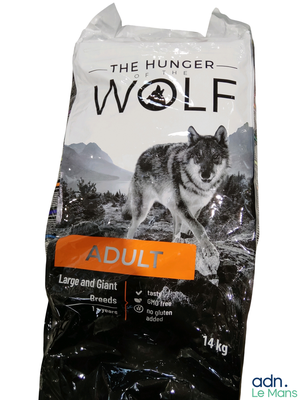 wolf adult dry dog food with lamb and rice in a bag