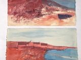 deux photos de peintures à l'aquarelle sur une feuille de papier