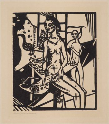 an image of a black and white drawing of a man and a woman