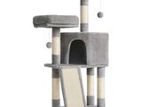a close up of a cat tree on a white background
