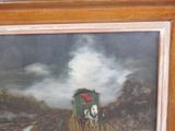 a picture of a painting of a horse drawn carriage