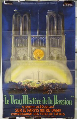 affiche de cinéma française représentant la cathédrale Notre-Paul à Paris