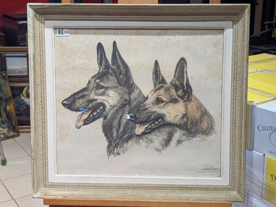 Léon Danchin (1887-1938) - Gravure polychrome "Les Bergers a…