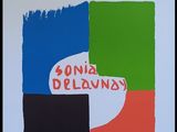 une image représentant une affiche sur laquelle figure une peinture aux couleurs rouge, verte, bleue et noire