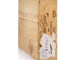 a wooden box that has a label on it