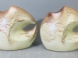 deux vases posés côte à côte sur une table
