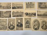 several old black and white photographs of men and women in the past