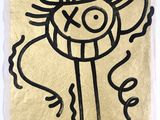 drawing of a stick figure with a top hat on it ' s head