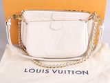 louis vuitton white leather cross body bag with chain strap